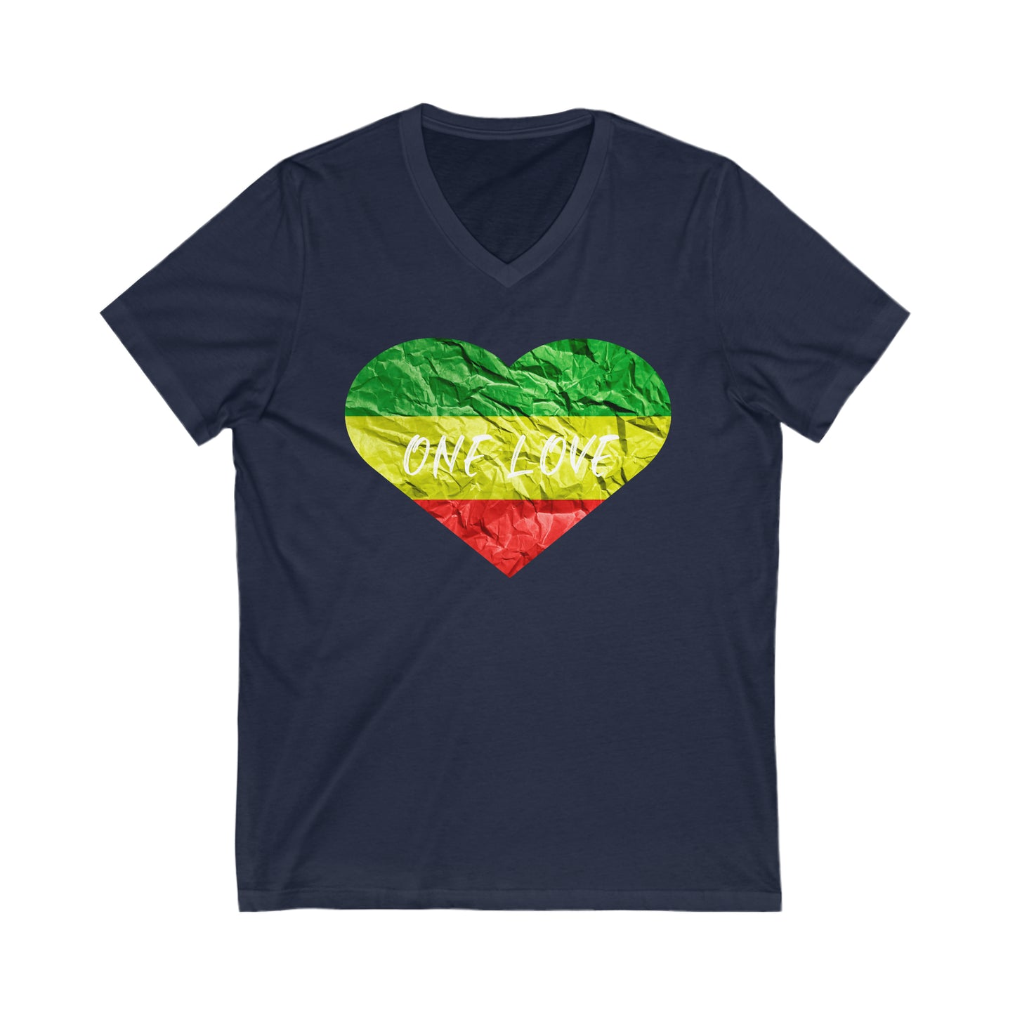 IRIE VYBEZ ITES COLOR HEART DESIGN V NECK TEE SHIRT GIFT